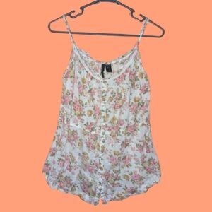 MNG Mango US 10 UK XL cami tank with button down floral pattern